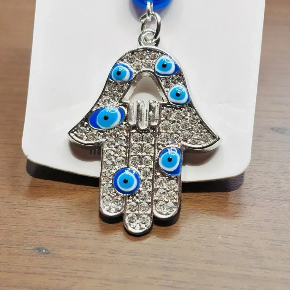 Silver and‎ Blue Evil Eye Key Holder